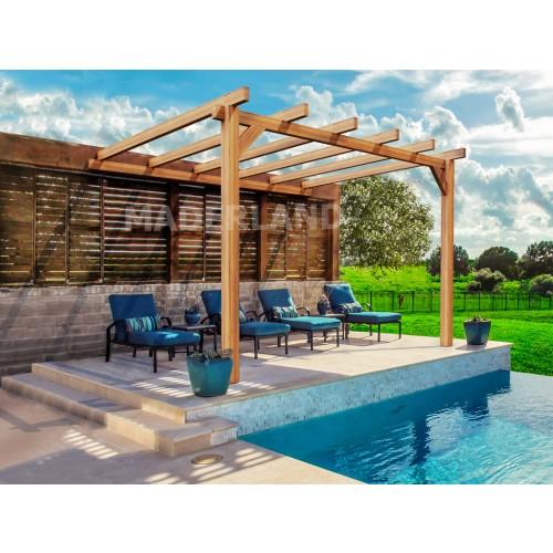 PERGOLA ADOSSÉE EN BOIS ANDORRA 4X4 M MADERLAND