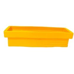 Plast&ampampamp#039Up Rotomoulage Jardinière apparence pierre avec réserve d'eau 70l - JAUNEMANGUE - jaune 0750122560509_0