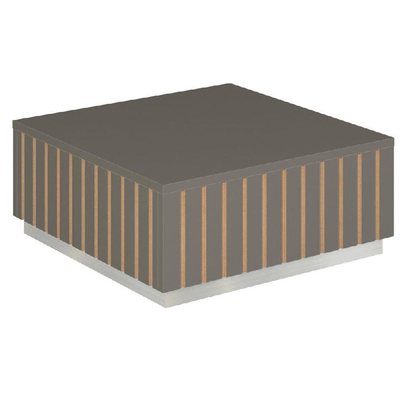 Podium pour mannequins Vertigo T03 MDF naturel et anthracite 60x60x25cm_0