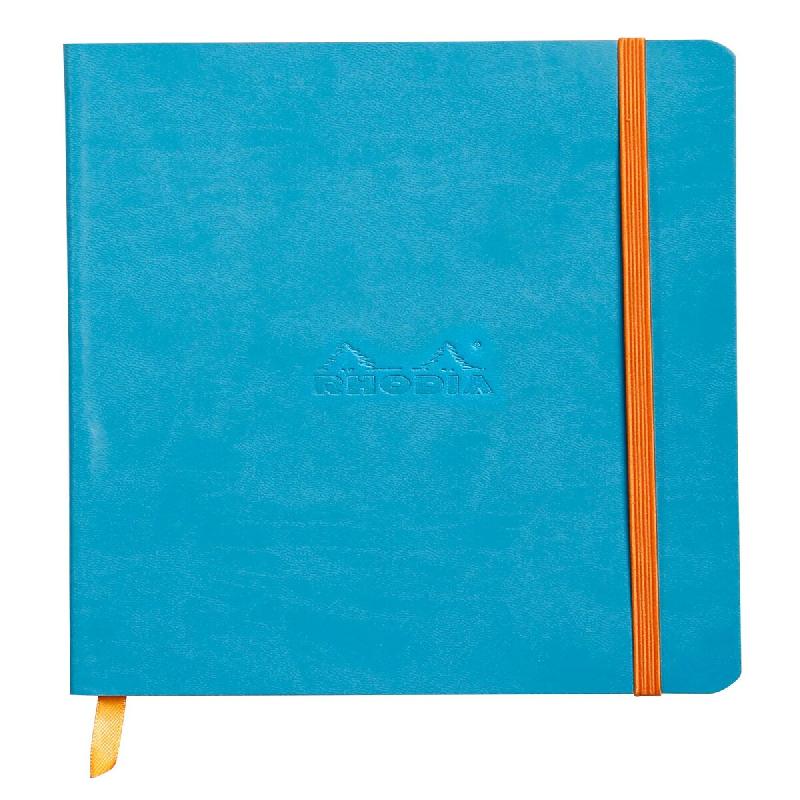 Rhodia 117816C - Rhodiarama carnet souple TURQUOISE A5 160 pages 5/5 papier ivoire 90 g, fermeture élastique - bleu 117816C_0