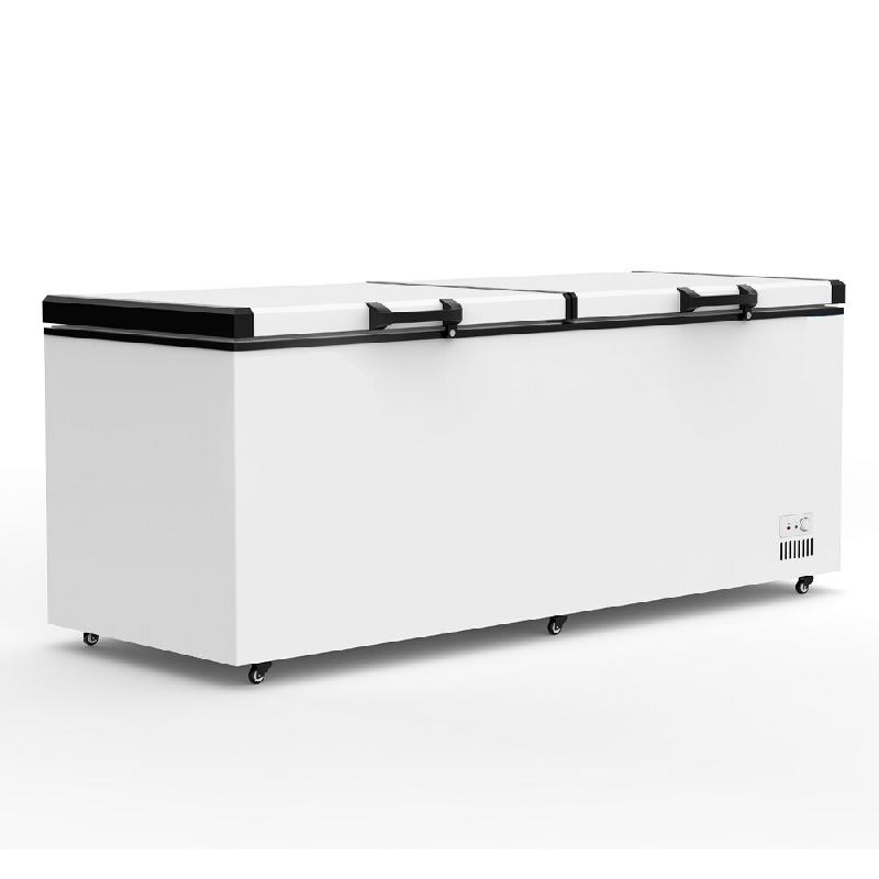 Romux® Congélateur Coffre Horizontal 1050 Litres avec 2 Couvercles Plein Rabattable | Congélateurs Coffre Professionnels - 8435811807425_0