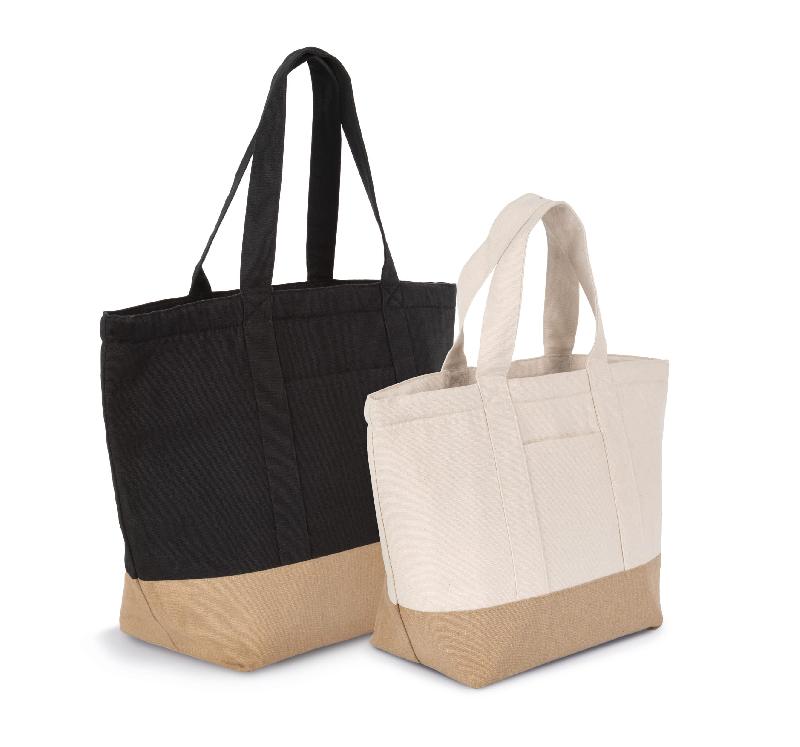 Sac shopping isotherme recyclé - Kimood - Réf: KI0378 - 75% coton recyclé avec poche personnalisable_0