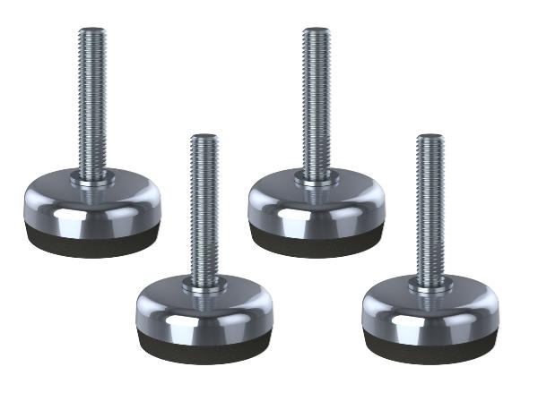 Pieds de nivellement en acier inoxydable 10x50x50mm base et patin anti-vibration 350kg-Set of 4_0