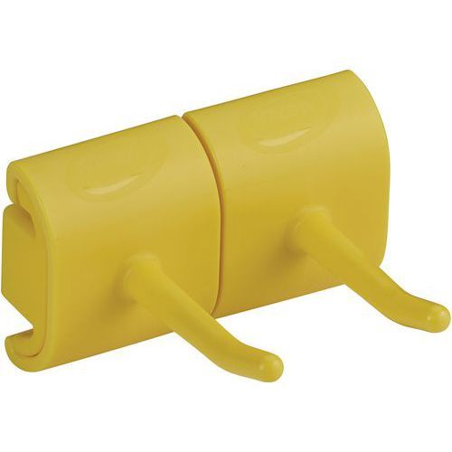SUPPORT MURAL HYGIÉNIQUE - DOUBLE CROCHET - 83CM - JAUNE - VIKAN