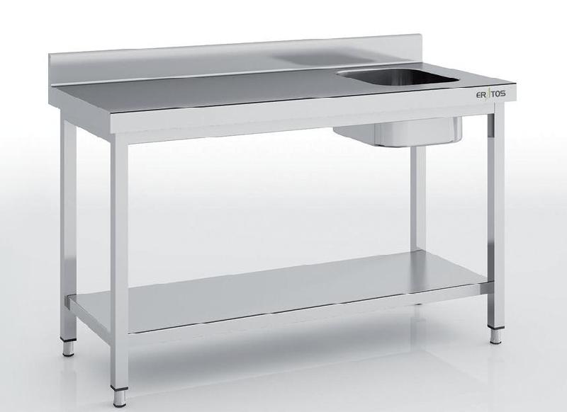 Table de chef en inox 1800x600x600 avec bac à droite - MCCD70-180DE_0