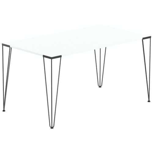 TABLE RÉUNION LORI 120 X 80 CM PLATEAU BÉTON PIED NOIR - MBA