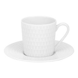 Tasse à café et sa sous-tasse Nymphea 12 cl x6 -  Blanc Rond Porcelaine Table Passion - blanc porcelaine 3106232301360_0
