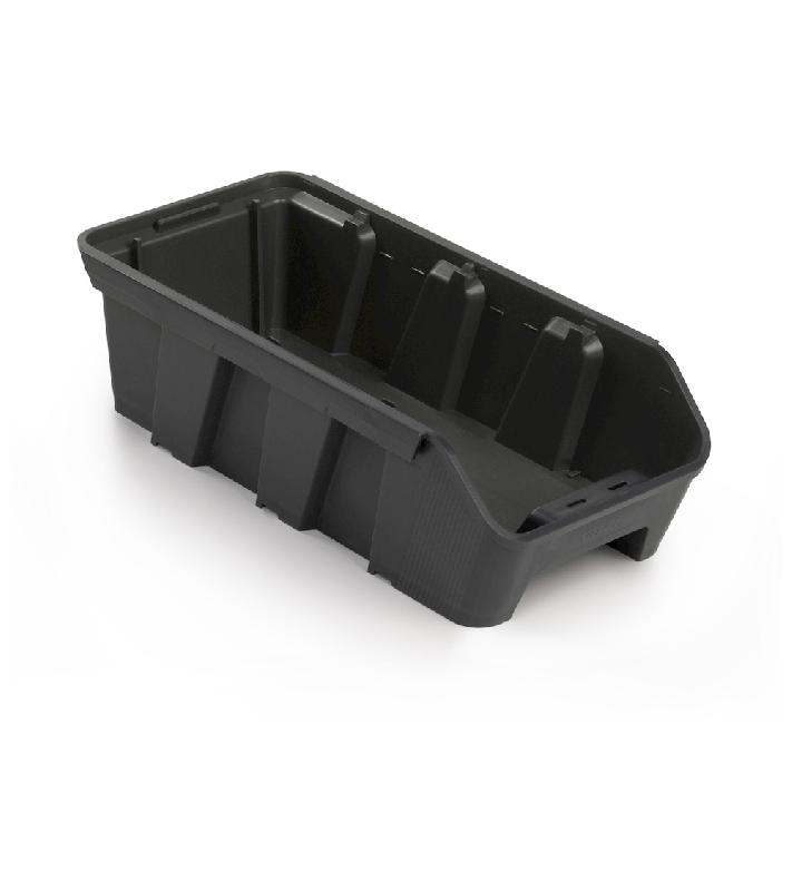 Tiroir Duobox 2.4L - en plastique gris anthracite - empilable avec ouverture frontale ergonomique_0