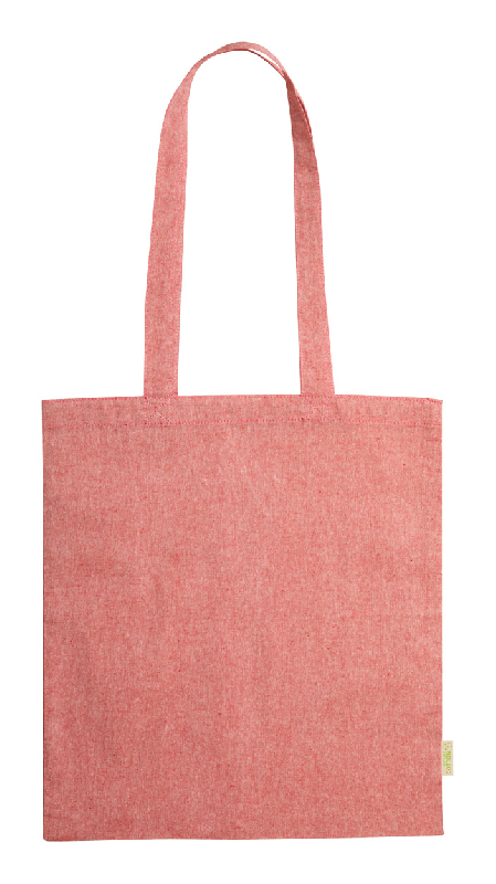 Tote bag - sac publicitaire en coton recyclé - 120 g/m² - couleur rouge - anses longues_0