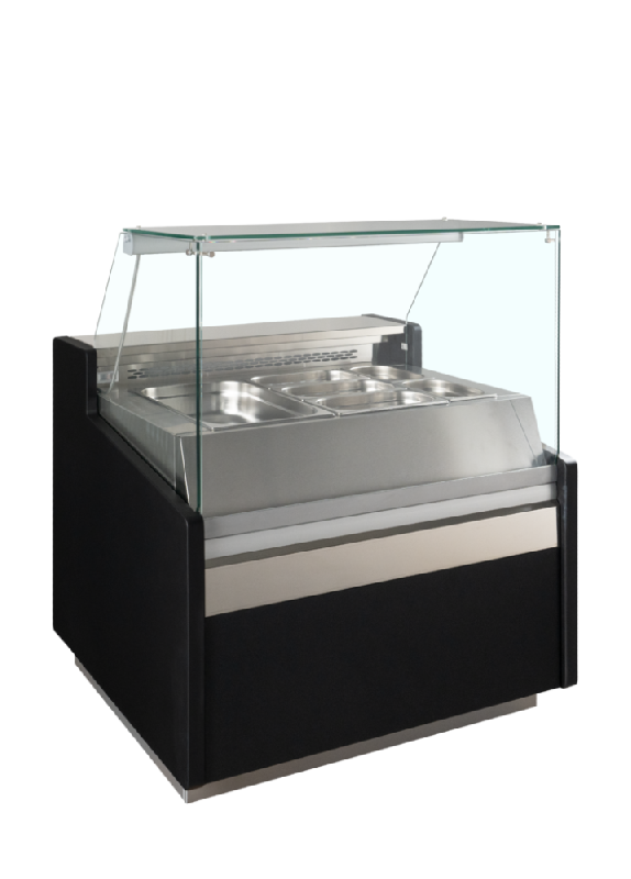 Vitrine réfrigérée Gastronorm avec vitre rabattable et espace de stockage réfrigéré - Réf : SPID100_0
