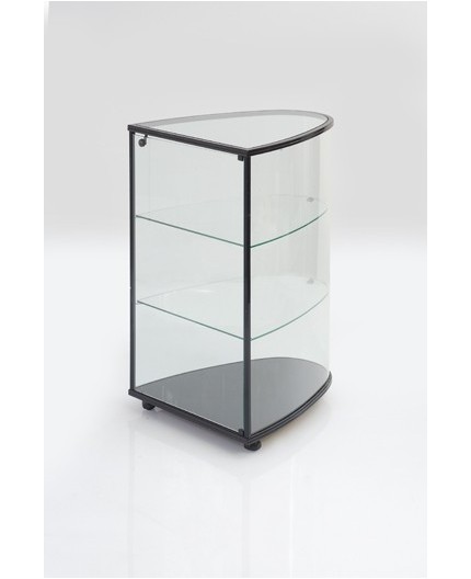 Vitrine d'exposition professionnelle - Morane H94 - P58 cm - semi-ovoïde avec verre bombé et socle laqué_0