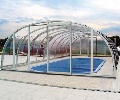 Abri piscine haut Constellation / téléscopique / motorisé / en polycarbonate alvéolaire et aluminium_0