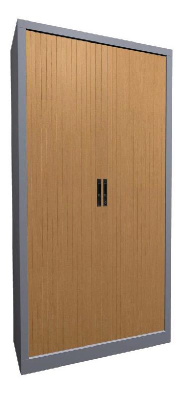 ARMOIRE MÉTAL À RIDEAUX PVC LAME RECOUVERTE 100 X 198 CM COLORIS HÊTRE/ALU - MANUTAN COLLECTIVITÉS