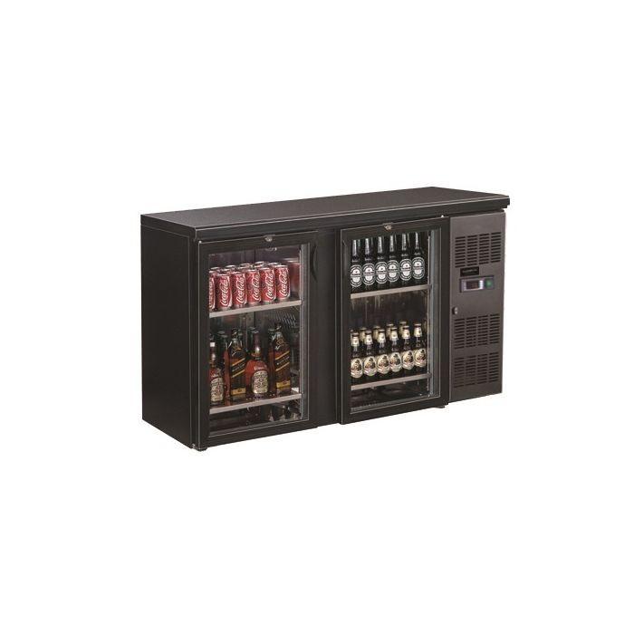 Arrière bar réfrigérée noir 2 portes en verre l1462mm 7450.0335 COMBISTEEL_0