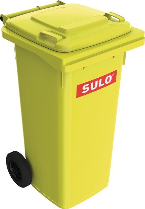 Bac à ordures 120 L - HDPE jaune mobile - conforme EN 840 - SULO_0