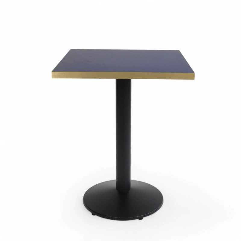 Bistromania Table de bistrot carré RONDO - Plateau BLEU MARINE - chants dorés - BIS007-F7914Matte58_0