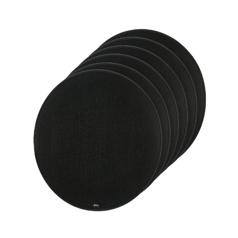 Bjorn Set de table ovale - 6 pièces - Feutre recyclé noir - noir 3701488308097_0