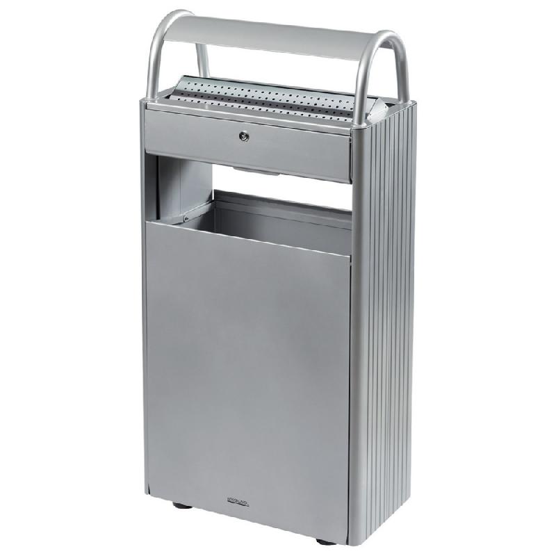 BORNES CENDRIER 12 L ET CORBEILLE 60 L ROSSIGNOL GRIS MÉTAL