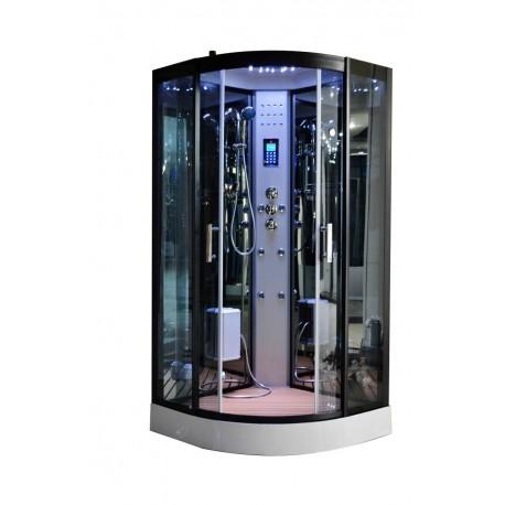 Cabine de douche hammam Lutèce® - 80x80 cm - Panneau digital, hydromassage, LED, Bluetooth et USB_0