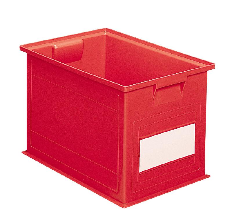 Caisse plastique rectangulaire 40.5 litres rouge - modèle 'CP' - gerbable en polypropylène_0
