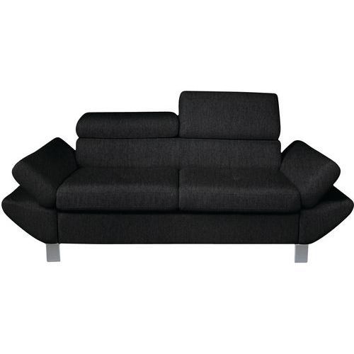CANAPÉ VÉRONA 2 PLACES TISSU POLYESTER CHINÉ NOIR - MMP