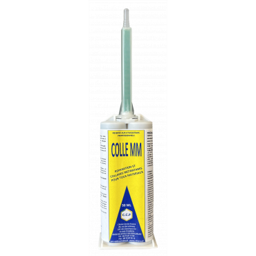 COLLE MM Réparation et collages instantanés pour tous matériaux - Adhésif bi-composant à durcissement rapide - 2 cartouches de 25 ml - Polyuréthane thixotropique noir_0