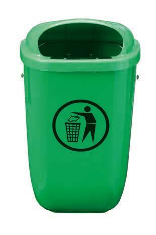 Corbeille extérieure en acier avec poteau de fixation - Capacité 50L - Résistante UV et antivandalisme_0