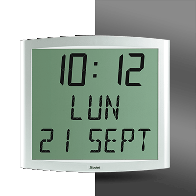 Horloge calendrier LCD Cristalys Date - piles 1,5V - Radio ALS - boitier aluminium - BODET_0