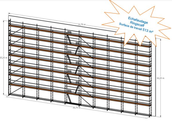 Echafaudage multidirectionnel ringscaff 513m² - scafom-rux france_0