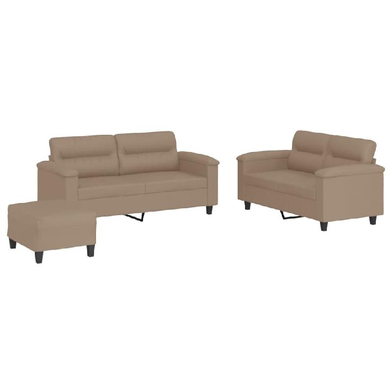 Ensemble de canapés 3 pcs avec coussins Cappuccino Similicuir Modèle Xermontis - 8721012073388_0