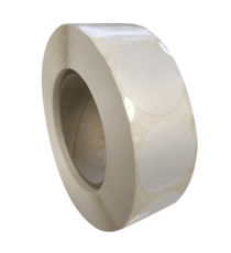 Etiquettes rondes diam. 70mm / polypro blanc brillant / bobine de 900 étiquettes gs_0