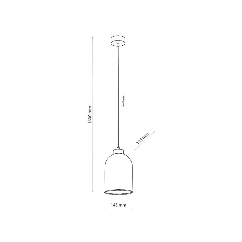 TK LIGHTING SUSPENSION EN VERRE SATIPO, À 1 LAMPE, AMBRÉE