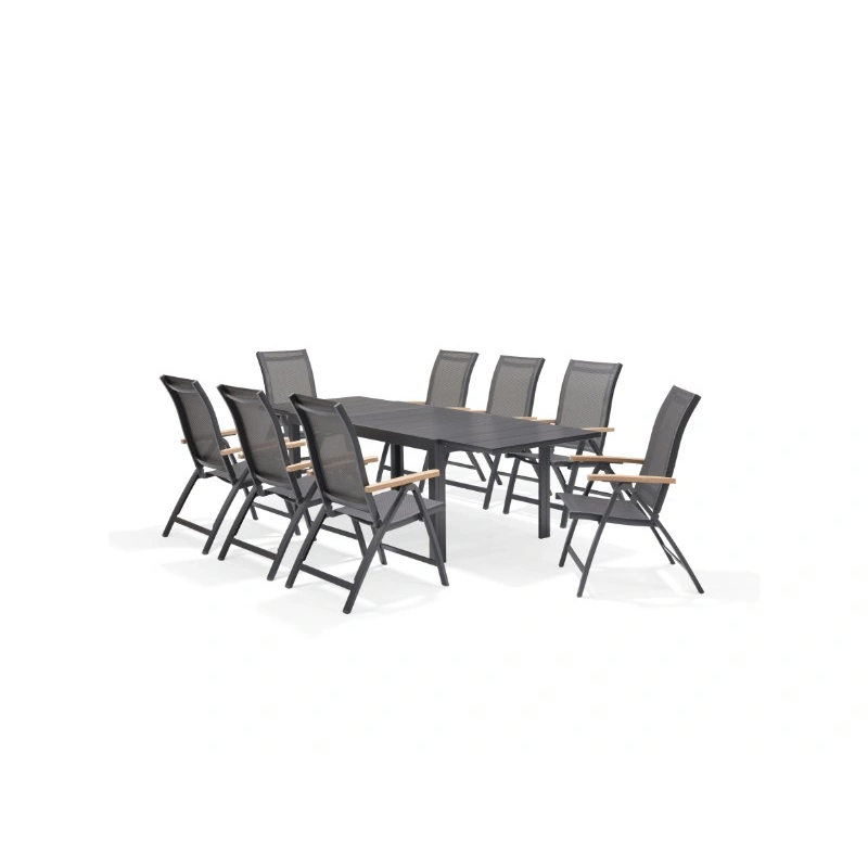 Fauteuil de jardin inclinable essence 71,1x61,9x107,1cm – MTF – aluminium et teck – 2nab3129_0