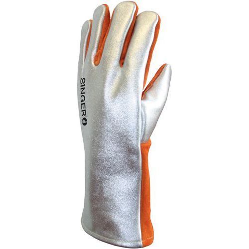 GANTS DE PROTECTION THERMIQUE CROÛTE À HAUTE TEMPÉRATURE AU DOS ALUMINIUM TAILLE 10 - SINGER SAFETY