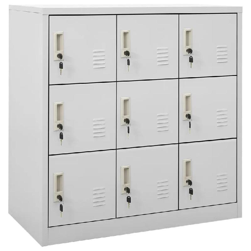 Helloshop26 - Lot de 2 armoires à casiers modernes avec serrure 90 x 45 x 92,5 cm en acier gris clair 02_0055164 - gris acier 3000238843964_0