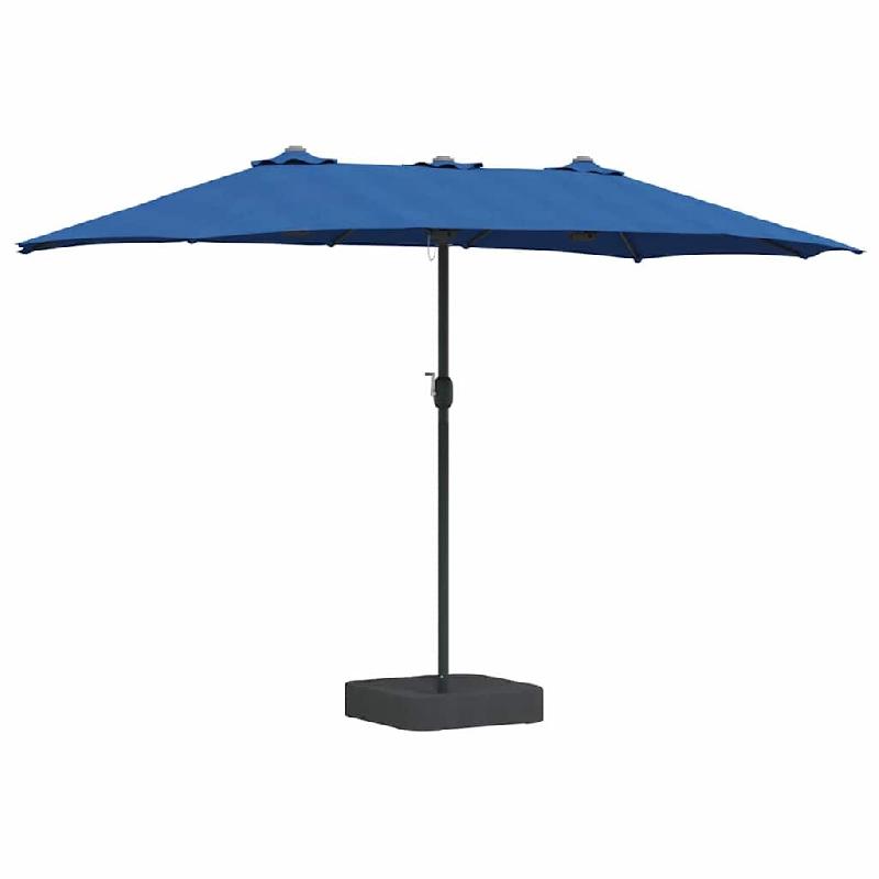 Helloshop26 - Parasol de jardin moderne pliable 385 x 209 x 244 cm pratique et durable en polyester azur 02_0058681 - acier 3000240718564_0