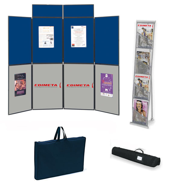 KIT COMPLET STAND 8 PANNEAUX ET PRÉSENTOIR 4 POCHES