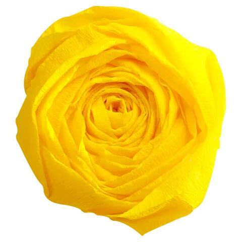 LOT DE 2 - PAPIER CRÉPON, PAQUET DE 10 FEUILLES PLIÉES 40% AU FORMAT 2X0,50M - JAUNE CITRON