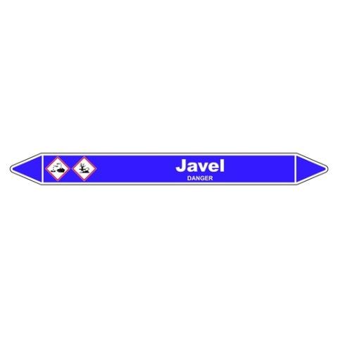 LOT DE 5 - MARQUEUR DE TUYAUTERIE - JAVEL - NFX 08-105 - VINYLE LAMINÉ 450 X 52 MM