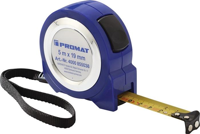 Mètre-ruban de poche 8 m x 25 mm - ABS autobloquant avec aimants - PROMAT_0