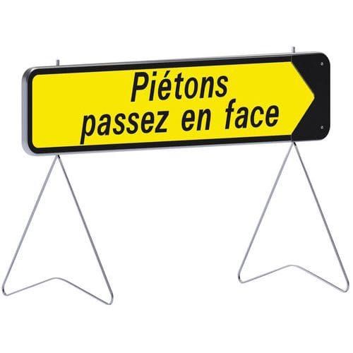 PANNEAU KD PIÉTONS PASSEZ EN FACE FL. AMOV. - C1 - 1000X300 - TALIAPLAST