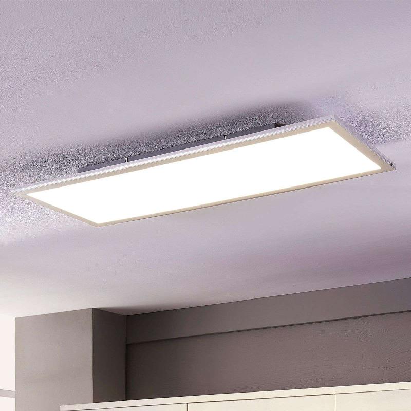 LINDBY PANNEAU LED LIVEL, 4000K, 80 CM X 30 CM, ARGENT, MÉTAL