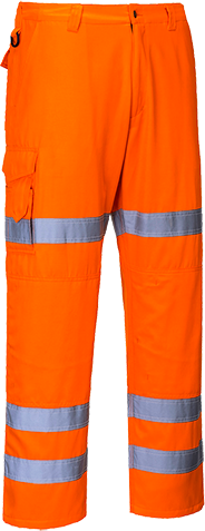 Pantalon combat hi-vis 3 bandes orange rt49, s_0