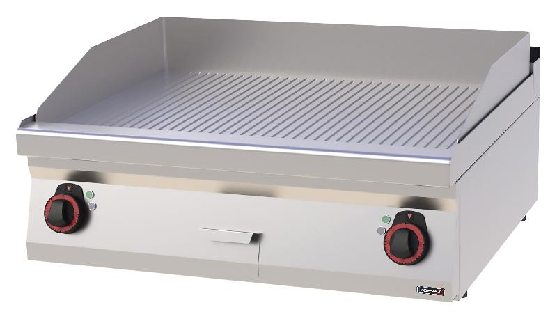 Plaque à snacker Chrome Rainurée 80 - Acier inoxydable AISI 304 - 2 thermostats réglables - Puissance 9000W - Référence C7PASCR80 - Marque CASSELIN_0