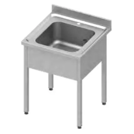 Plonge adossée avec 1 bac à droite sans étagère 700x600x900 mm soudée - P934406070S_0