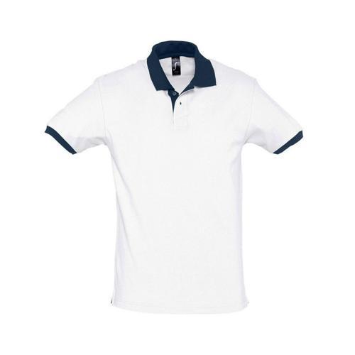POLO PERSONNALISABLE PRINCE EXPERT COTON BLANCMARINE