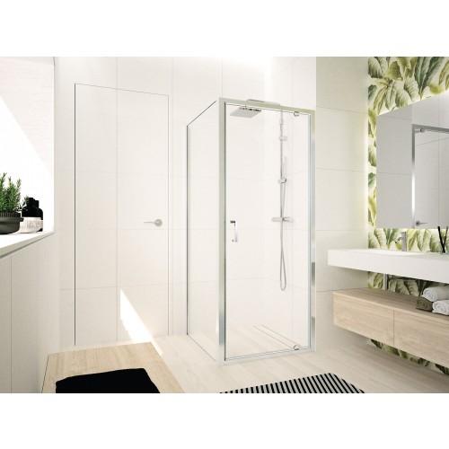PORTE DE DOUCHE PIVOTANTE 84-90 CM AVEC VERRE TRANSPARENT OCEAN G NOVELLINI