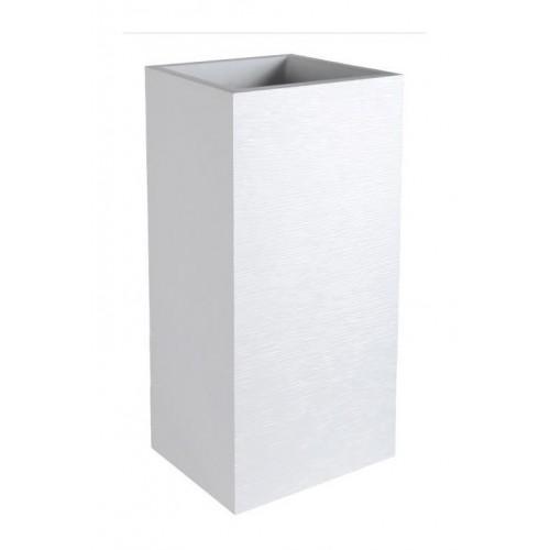 POT CARRÉ - HAUTEUR 80 CM - CONTENANCE 31 LITRES - GRAPHIT BLANC CÉRUSÉ EDA PLASTIQUES
