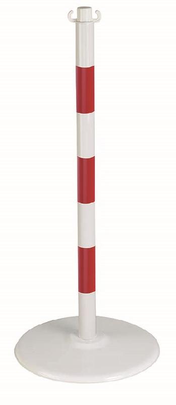 POTEAU ACIER SUR SOCLE À POSER ROUGE/BLANC - NOVAP - 2246507