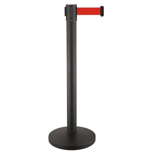 POTEAUX MOBILES À SANGLES RECO - NOIR A SANGLE ROUGE 2M VISO